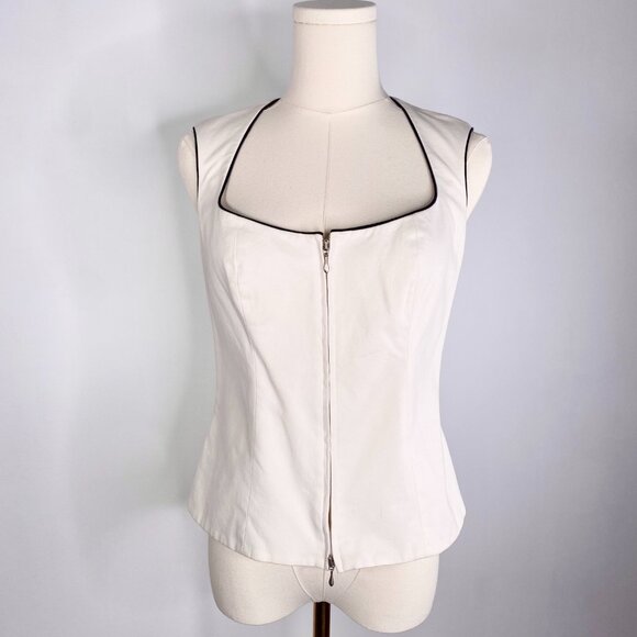 Anne Fontaine - Cream zipper bustier w/ lace-up back - Picture 9 of 10